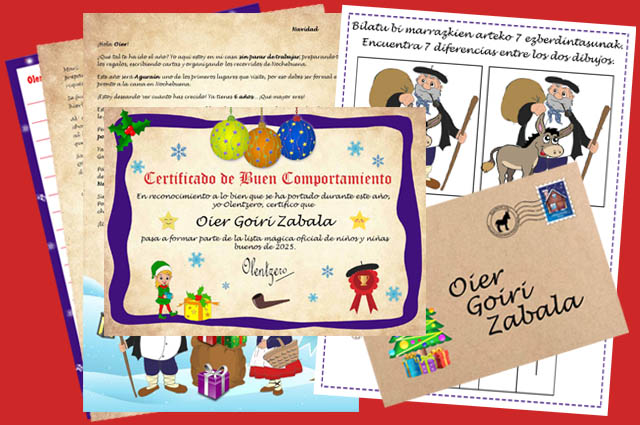 Carta de Olentzero a los niños personalizada