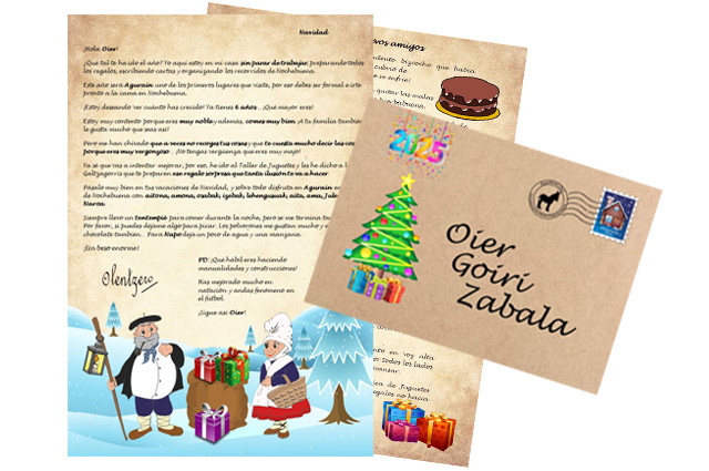 Carta de Olentzero personalizada a los niños