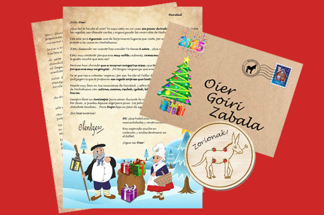 Carta de Olentzero a los niños personalizada