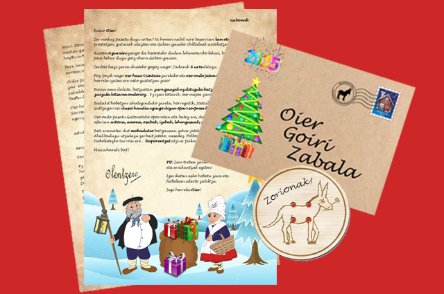 Olentzerok idazten dizu: Erosi Olentzeroren gutuna + Botoia