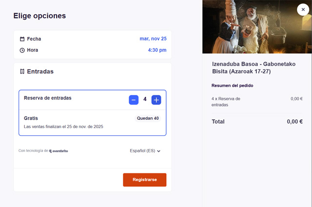 Reservar entrada Casa de Olentzero (zenaduba Basoa Mungia)