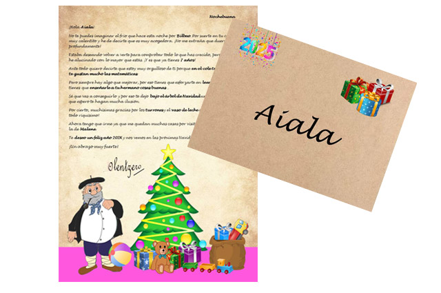 Carta de Olentzero Nochebuena a los niños personalizada