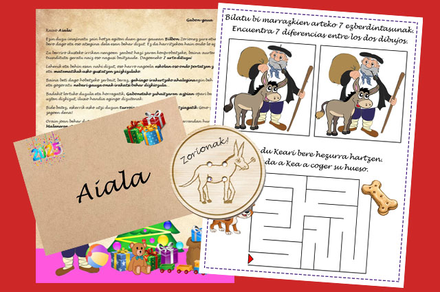 Olentzeroren Gabon-gaueko gutun pertsonalizatua umeei