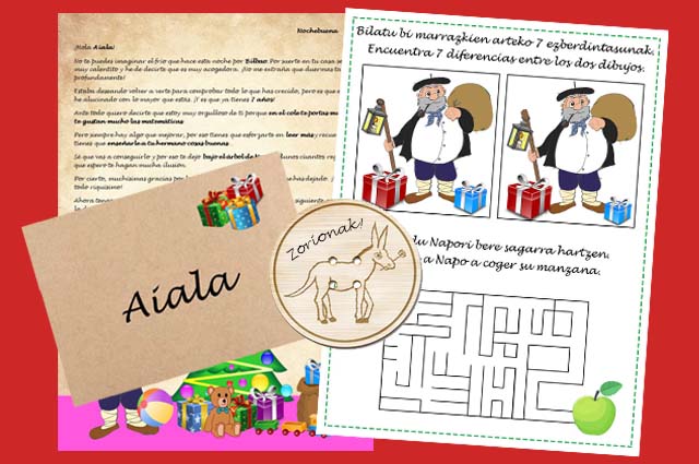Carta de Olentzero a los niños personalizada