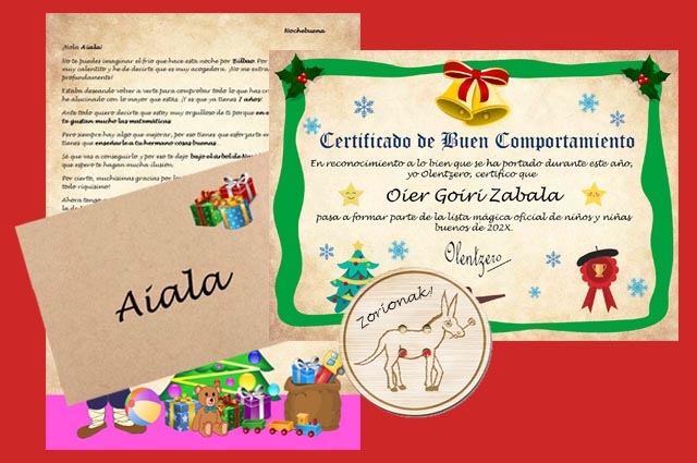 Carta de Olentzero a los niños personalizada