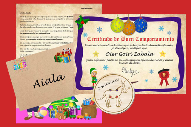 Carta de Olentzero a los niños personalizada