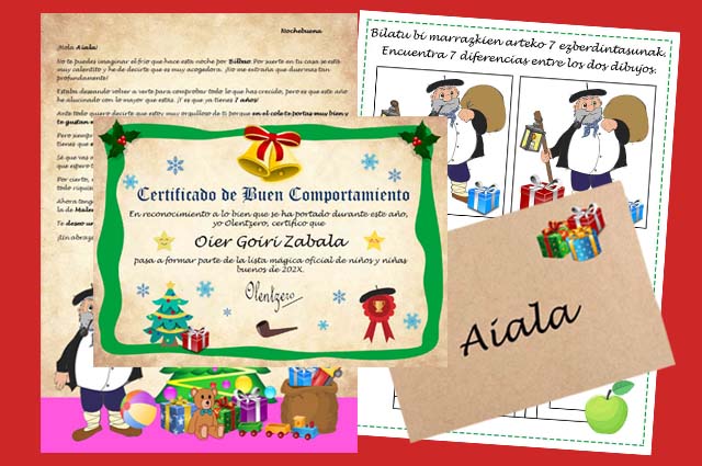 Carta de Olentzero a los niños personalizada