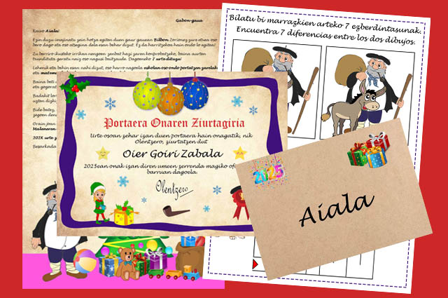 Olentzeroren Gabon-gaueko gutun pertsonalizatua umeei