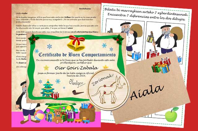 Carta de Olentzero a los niños personalizada