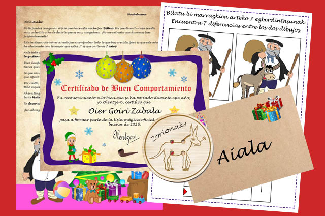 Carta de Olentzero a los niños personalizada