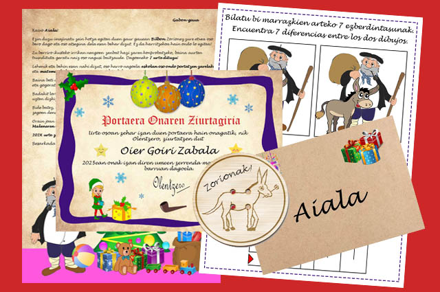 Olentzeroren Gabon-gaueko gutun pertsonalizatua umeei