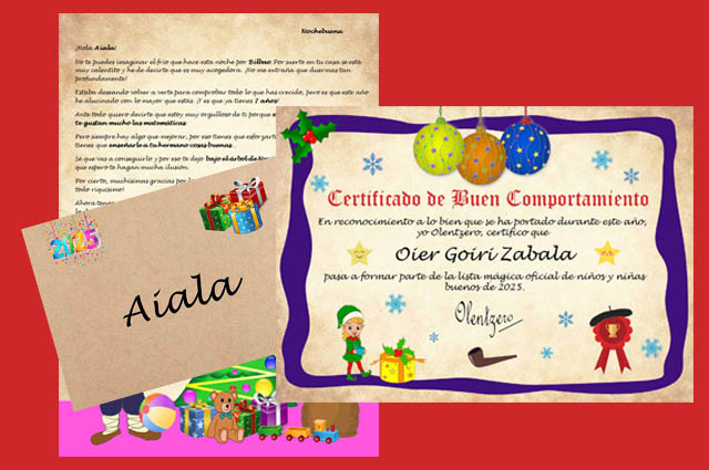 Carta de Olentzero a los niños personalizada