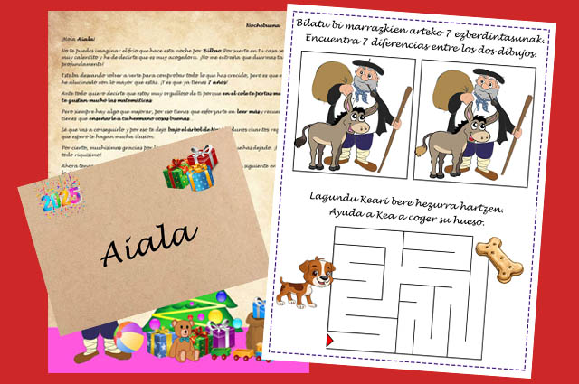 Carta de Olentzero a los niños personalizada