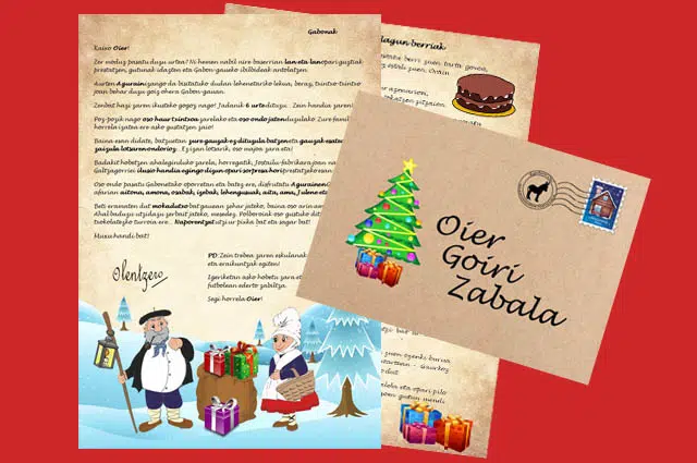 Olentzeroren gutun pertsonalizatua umeei