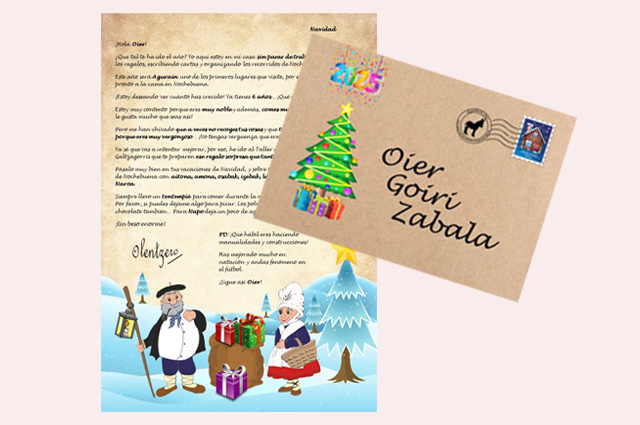 Carta de Olentzero a los niños personalizada