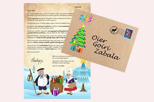 Olentzeroren Gutun pertsonalizatua umeei