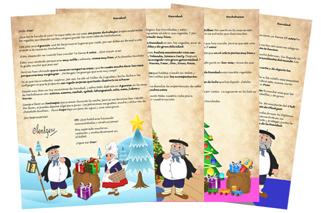 Carta de Olentzero a los niños personalizada