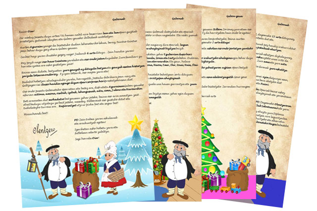 Olentzeroren Gutun pertsonalizatua umeei